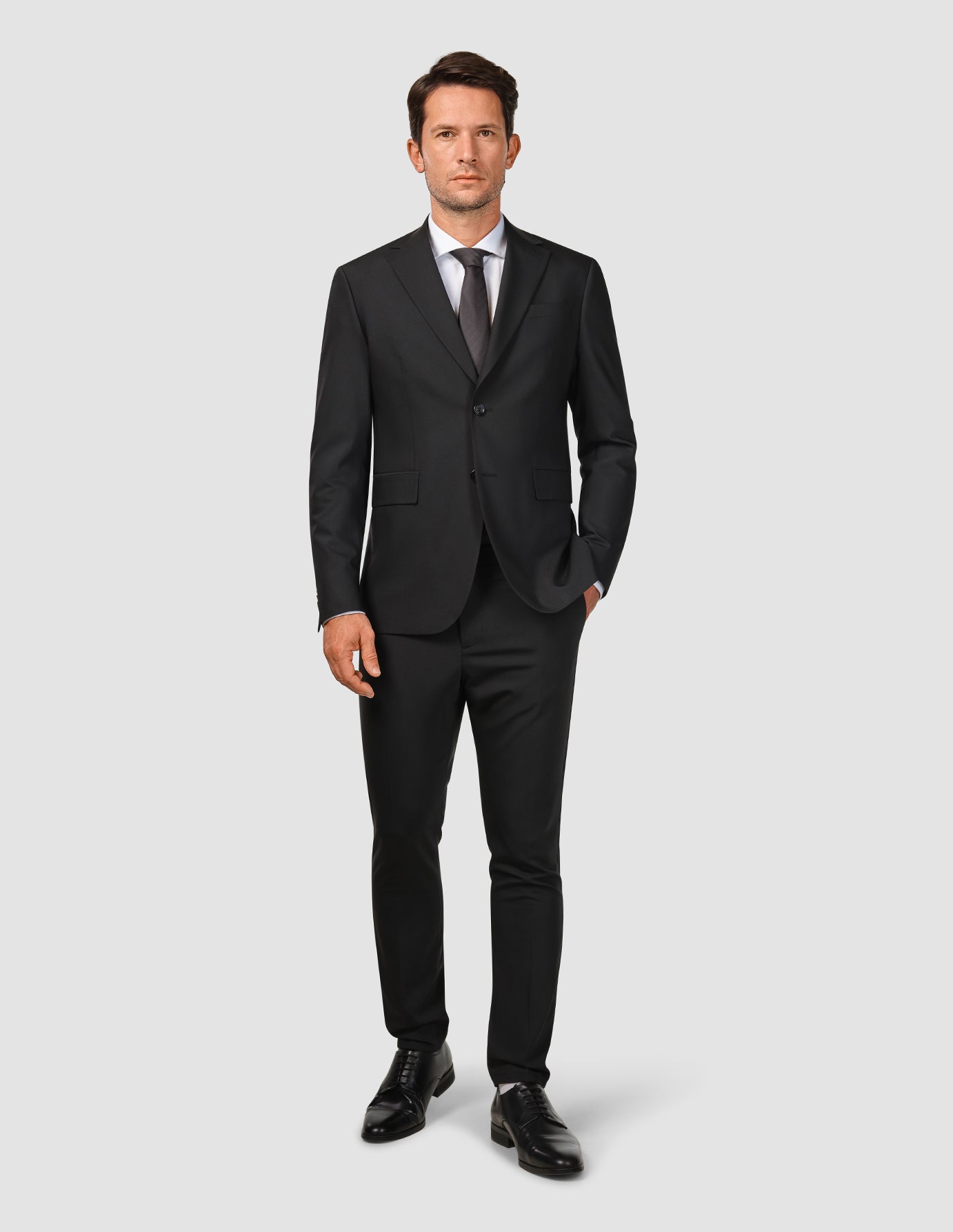 Tech Wool Suit Pants Slim Black